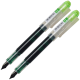 Set 2 stilouri de unica folosinta cu penita M, cerneala verde si corp transparent, 13.5 CM